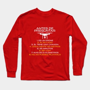 Drone Pregunta Español Long Sleeve T-Shirt